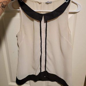 Black & Cream Lace Tank Blouse (M)